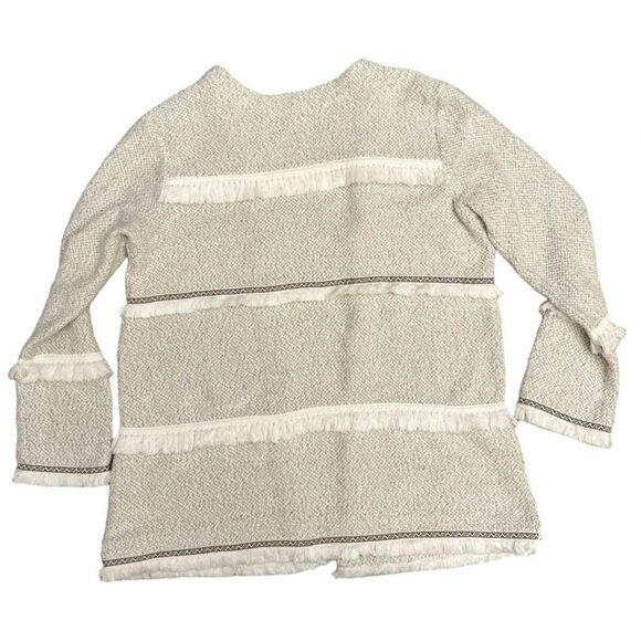 JACK By BB Dakota Sweater Womens Small Tweed Open Blazer Boho Fringe - Picture 3 of 9